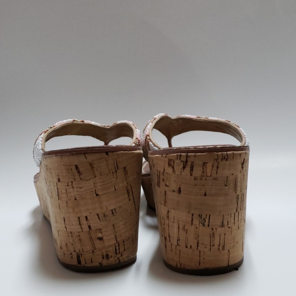 Sam Edelman rosa beaded cork wedge sandle - Picture 5 of 8
